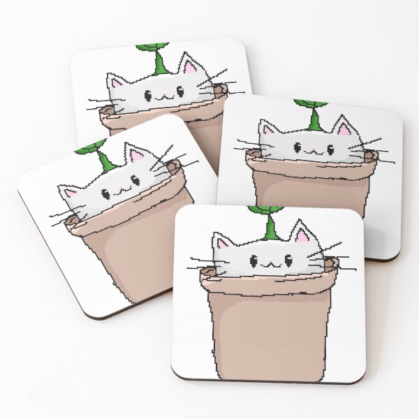 Item preview, Cat in a pixel pot designed and sold by Dianaacs.