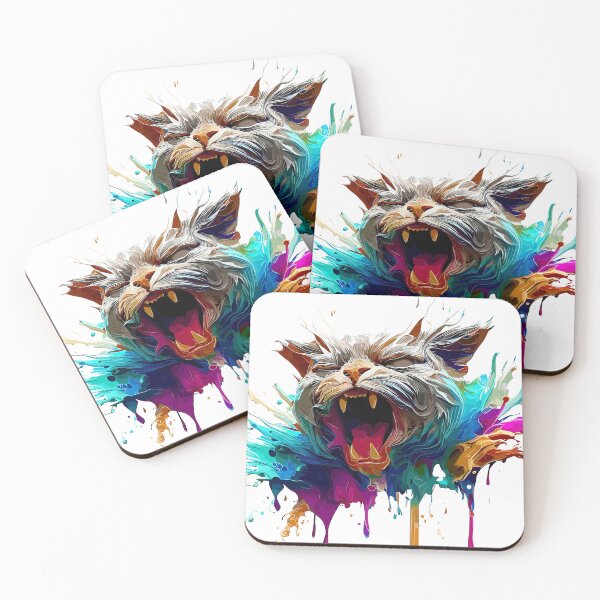 Item preview, Cat Face Colorful Illustration designed and sold by The Funscape Store.