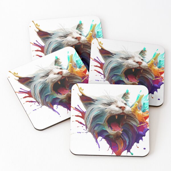 Item preview, Cat Face Colorful Illustration designed and sold by The Funscape Store.