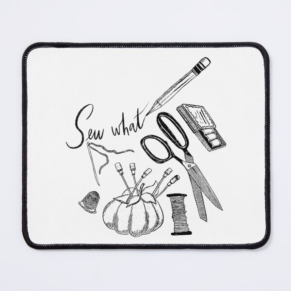 Item preview, “Sew What?” - needle & thread, scissors, pencils & more designed and sold by maddydoodlesoup.