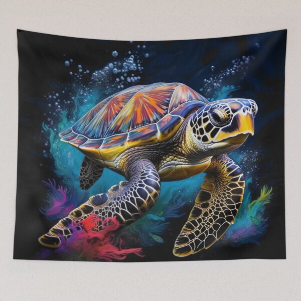 Item preview, Colorful turtle designed and sold by BloodRubyz.