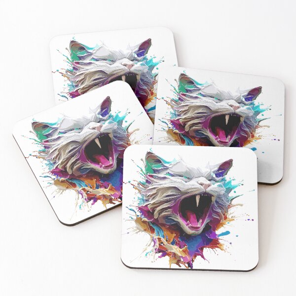 Item preview, Cat Face Colorful Illustration designed and sold by The Funscape Store.