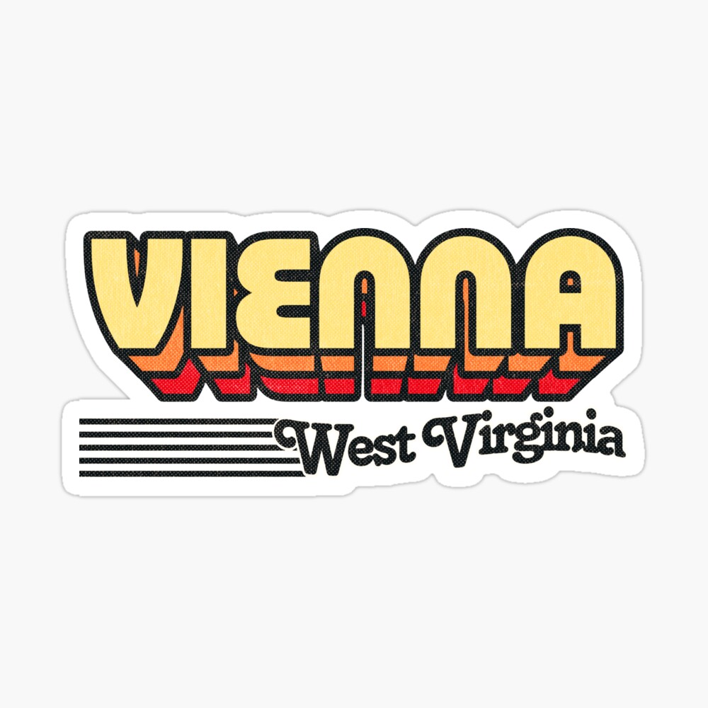 Vienna, West Virginia | Retro Stripes Sticker