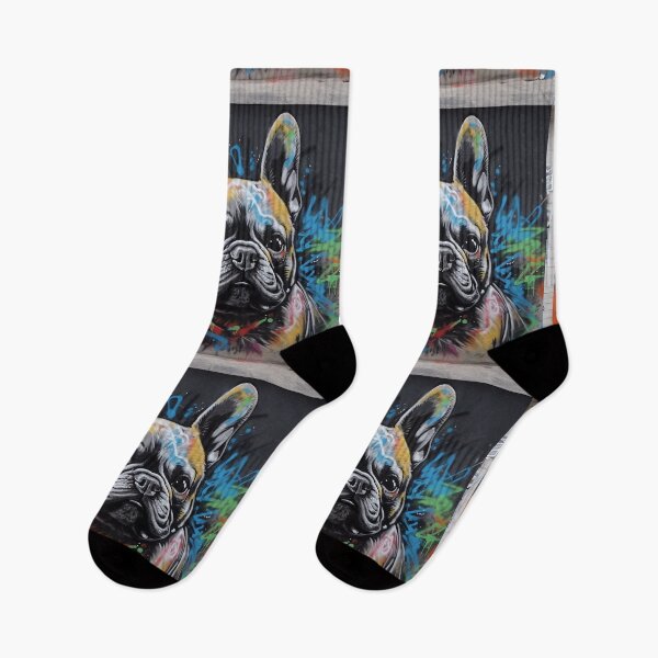 Item preview, Colorful french bulldog paint graffiti, street art frenchie, cool frenchie urban art designed and sold by livelovewoof.