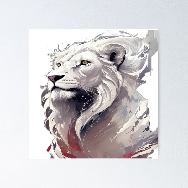 Item preview, Majestic Albino Lion in Watercolor designed and sold by CultureX.