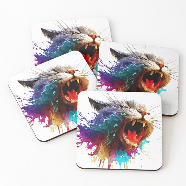 Item preview, Cat Face Colorful Illustration designed and sold by The Funscape Store.