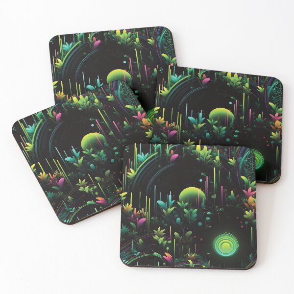 Item preview, Enchanted Neon Meadow | Colorful Spheres & Foliage | Cyberpunk-inspired Art designed and sold by PopPopGfx.