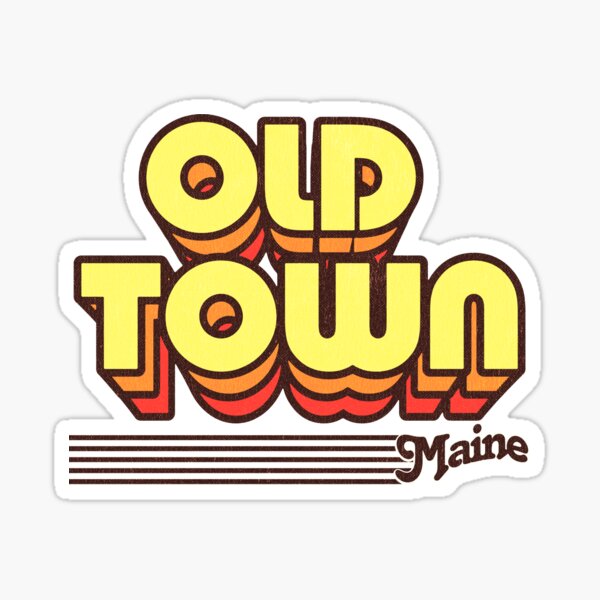 "Old Town, Maine Retro Stripes" Sticker for Sale by retroready