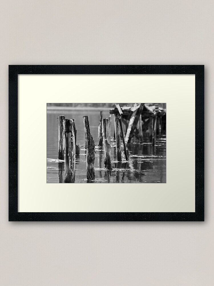 Alternate view of Broken jetty poles Framed Art Print