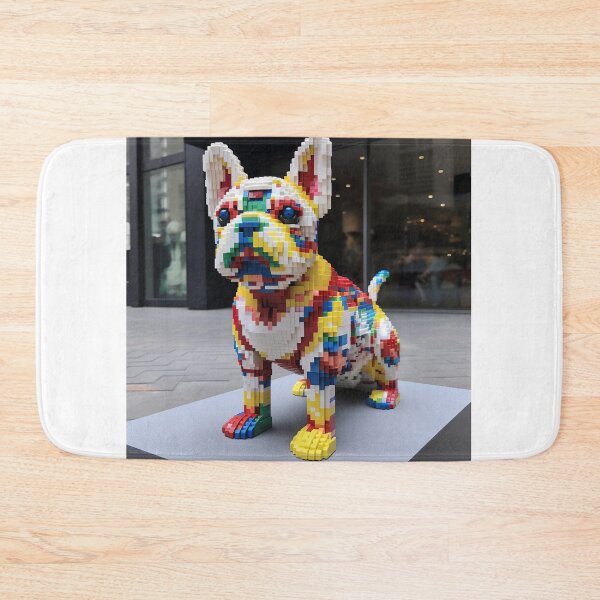 Item preview, colorful  Brick Frenchie, Brick art French Bulldog designed and sold by livelovewoof.