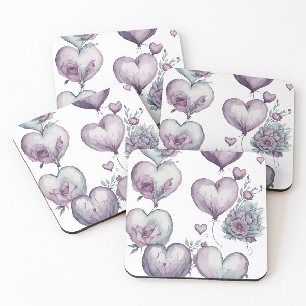 Item preview, wattercolor heart balloons and roses designed and sold by ThiagoSDantas.