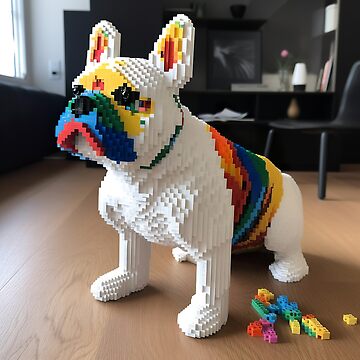 brick frenchie, brick dog, french bulldog made of colorful bricks, brick  french bulldog, building blocks Poster for Sale by livelovewoof