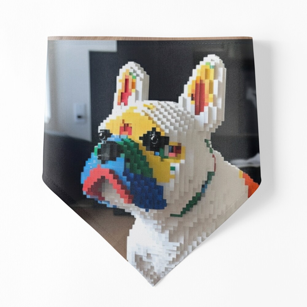 colorful brick frenchie, brick dog, french bulldog made of colorful bricks,  brick french bulldog, building blocks Art Board Print for Sale by  livelovewoof