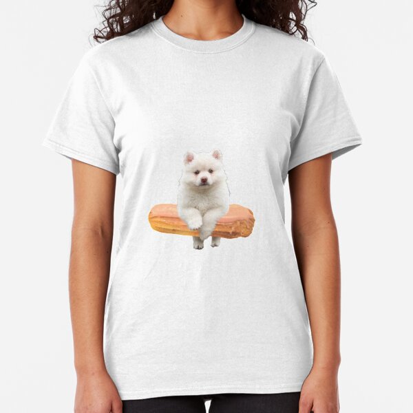 Cute Alaskan Malamute Dog jumping an éclair by Alice Monber Classic T-Shirt