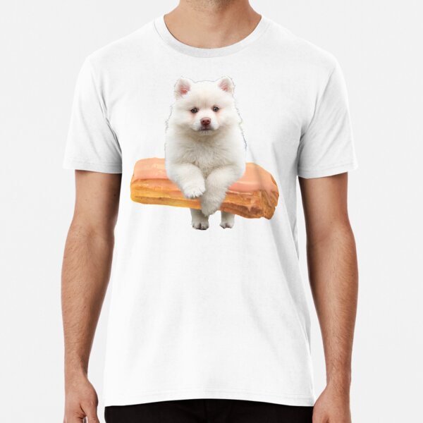 Cute Alaskan Malamute Dog jumping an éclair by Alice Monber Premium T-Shirt