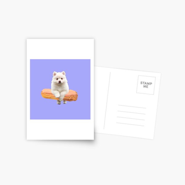 Cute Alaskan Malamute Dog jumping an éclair by Alice Monber Postcard