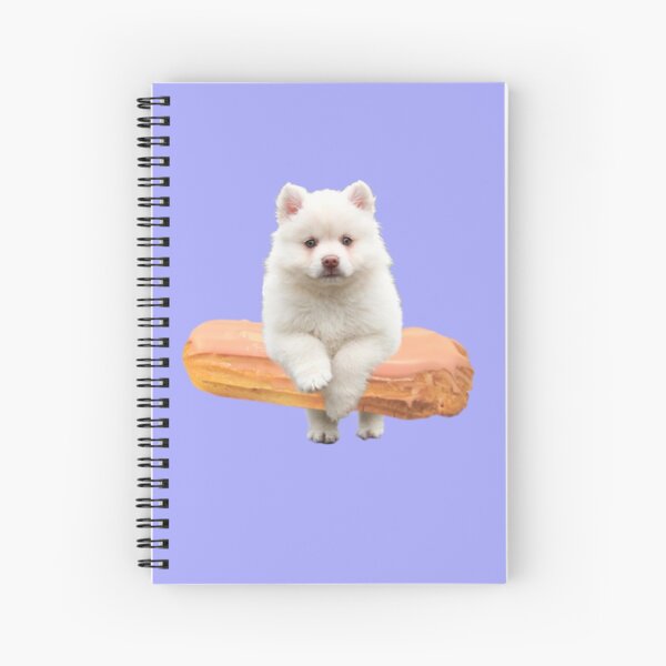 Cute Alaskan Malamute Dog jumping an éclair by Alice Monber Spiral Notebook