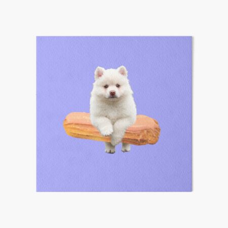 Cute Alaskan Malamute Dog jumping an éclair by Alice Monber Art Board Print