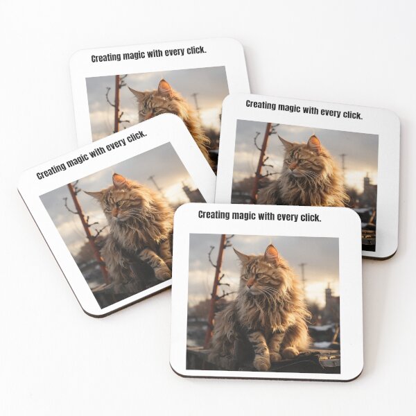Item preview, Creating magic with every click. Picture of Maine Coon Cat on a fence. designed and sold by phelanartwork67.