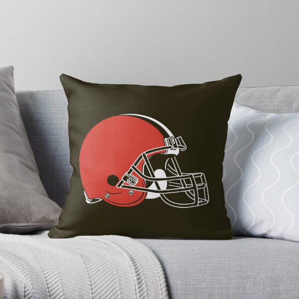 Pegasus Sports Orange NFL Cleveland Browns Plaid 20 in x 26 in Bed Pillow with Sherpa Back