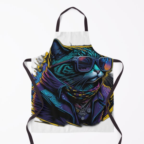 Item preview, Stylish Neon Cat: The Hypnotic Gaze of Feline Fashion designed and sold by CultureX.