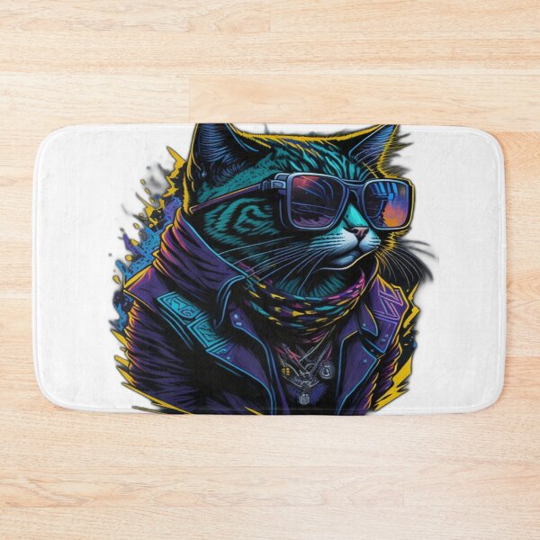 Item preview, Stylish Neon Cat: The Hypnotic Gaze of Feline Fashion designed and sold by CultureX.