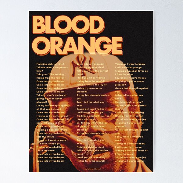 Item preview, Blood Orange (Dev Hynes) Champagne Coast Typography Poster designed and sold by morganjeastwood.