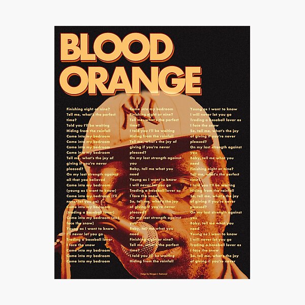 Item preview, Blood Orange (Dev Hynes) Champagne Coast Typography Poster designed and sold by morganjeastwood.