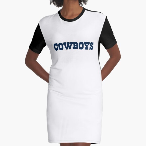 Dallas Cowboys High Slit Dress Slim Fit T-shirt Dress Short Sleeve Bodycon