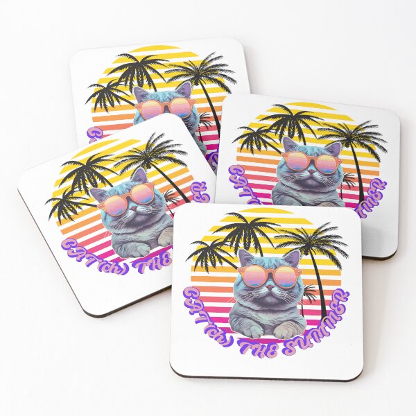 Item preview, Retro Cat Cat(ch) The Summer in 80s Style designed and sold by Tobiasz Pietruska.
