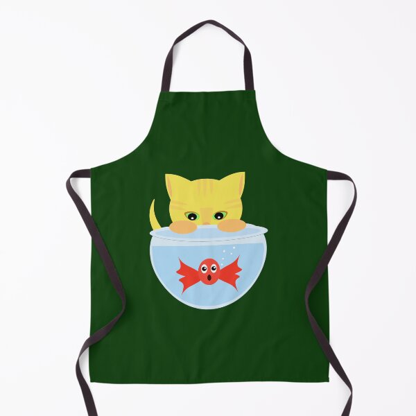 Item preview, Yellow kitten and fishbowl designed and sold by Laura Greco.