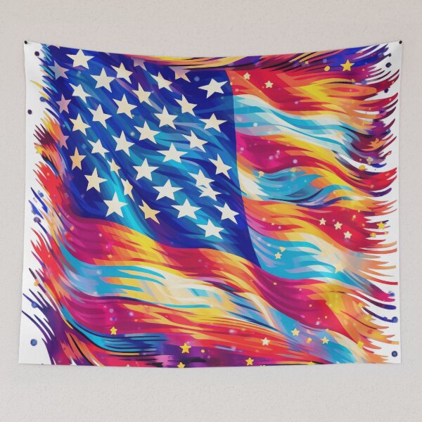 Item preview, USA Flag Waving in the Wind designed and sold by LilyBell6.