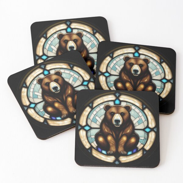 Item preview, Stained Glass Sitting Bear No Background designed and sold by DBSR-LLC.