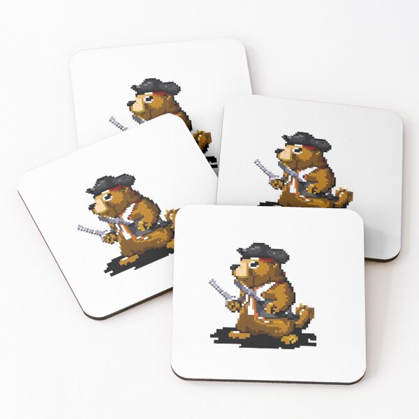 Item preview, Pirate marmot pixel art designed and sold by GroundhogMs.