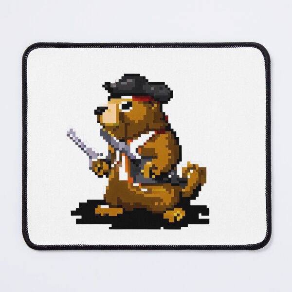 Item preview, Pirate marmot pixel art designed and sold by GroundhogMs.