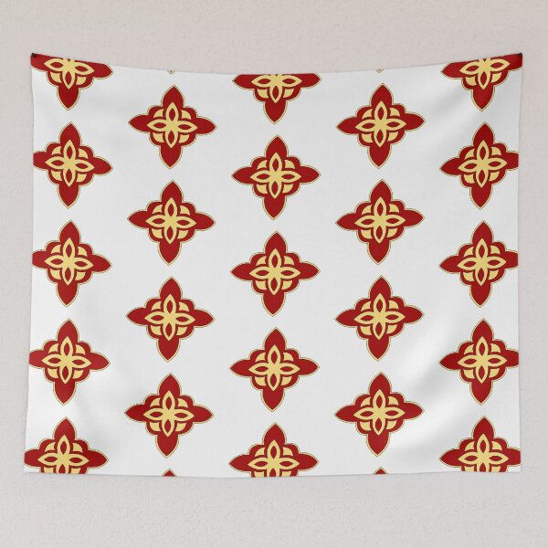 Item preview, Red and Yellow Quatrefoil  designed and sold by peachesandfizz.
