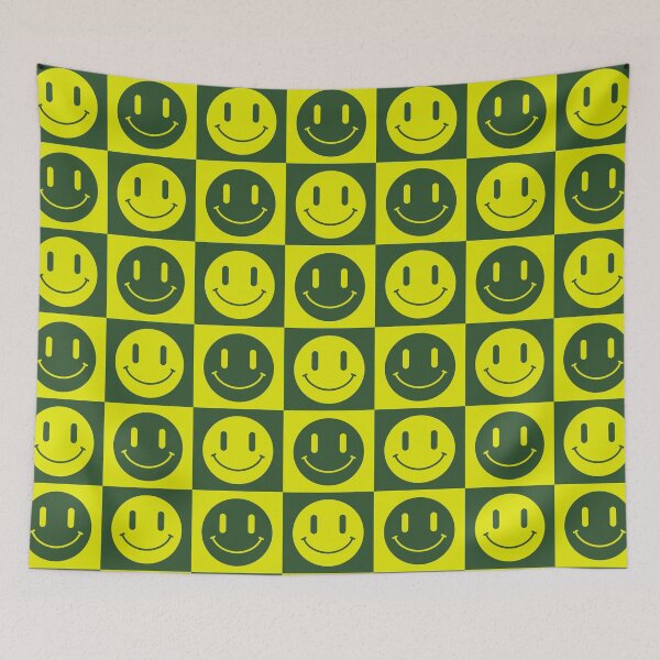 Item preview, Retro Toxic Green Smiley Faces designed and sold by So70s.