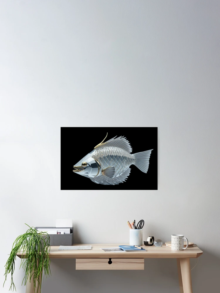 Imagen 2 de 3, Póster con la obra Crystal Fish Carp, diseñada y vendida por Rothnaric.