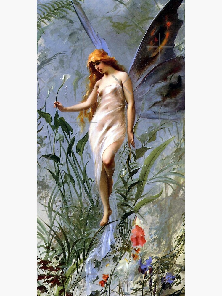Reproduction Tableau Luis Ricardo Falero – Nymphe – Art Nouveau Encadré