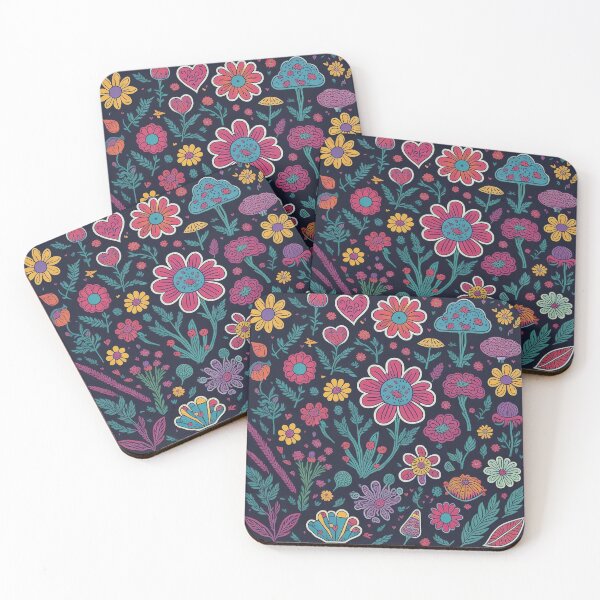 Item preview, Psychedelic Bloomscape Retro Rainbow Reverie designed and sold by hmadan.