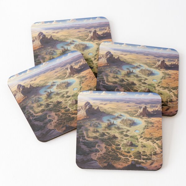 Item preview, A unique desert landscape: detailed map with hidden oasis designed and sold by Belltwon.