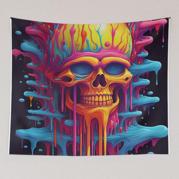Item preview, Psychedelic Dripping Art Skull 10 designed and sold by Maxouniverse.