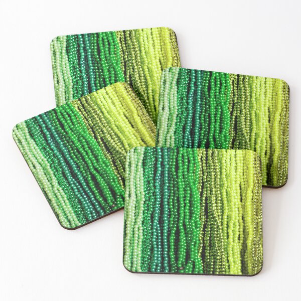 Item preview, GREEN BEADS designed and sold by Swooncake Press.