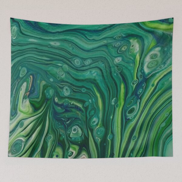 Item preview, Enchanting Green Tones: Mesmerizing Fluid Art Ring Pour Painting designed and sold by AussieMuma.
