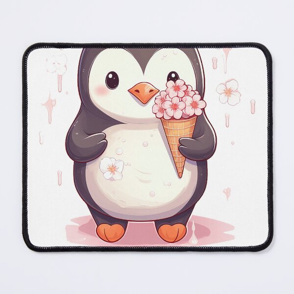 Item preview, Chibi Penguin with Ice Cream designed and sold by MuseOfMilo.