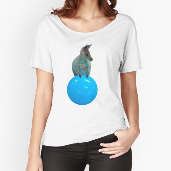 Cute kangaroo with a bouncy jumping hopping ball by Alice Monber Relaxed Fit T-Shirt