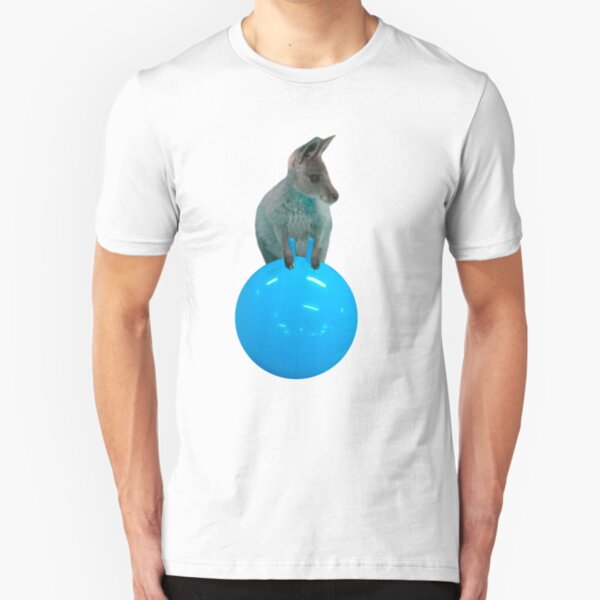 Cute kangaroo with a bouncy jumping hopping ball by Alice Monber Slim Fit T-Shirt