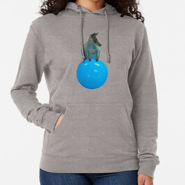 Cute kangaroo with a bouncy jumping hopping ball by Alice Monber Lightweight Hoodie