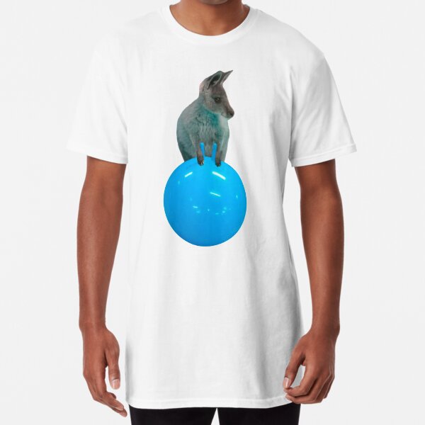 Cute kangaroo with a bouncy jumping hopping ball by Alice Monber Long T-Shirt