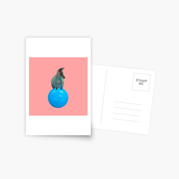 Cute kangaroo with a bouncy jumping hopping ball by Alice Monber Postcard